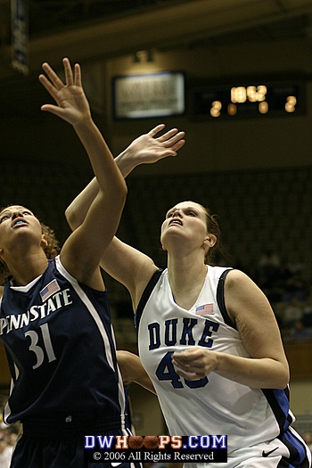 Alison Bales looks to the boards