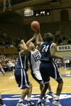 Wanisha Smith twists for a shot in the lane