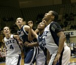 Joy Cheek and Mashea Williams await a rebound