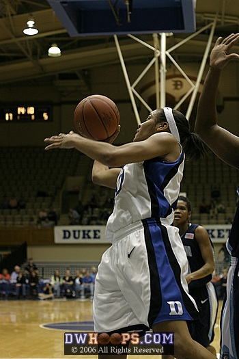 Lindsey Harding attempts a right handed layup after driving the baseline