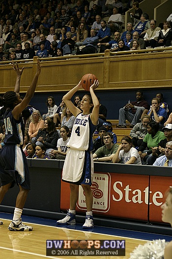 Abby Waner looks to inbound over ODU's Jessica Canady