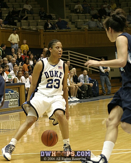 Wanisha Smith with a behind-the-back dribble