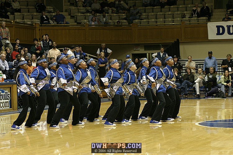 A dance team from Hillsborough provides halftime entertainment