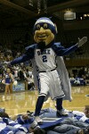 The Duke Blue Devil and the Pep Band perform "Wipe Out"