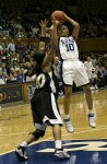 Lindsey Harding goes high in the air for a jump shot