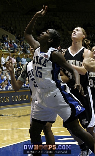 Bridgette Mitchell follows her layup