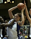 Alison Bales takes a hit - though a foul wasn't called until the next blow!