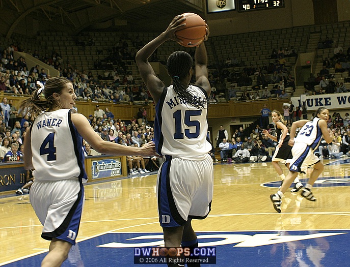 Bridgette Mitchell pulls in a rebound that Abby Waner was ready for (2 of 2)