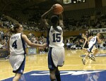 Bridgette Mitchell pulls in a rebound that Abby Waner was ready for (2 of 2)