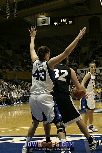 Tough "D" from Alison Bales forces the ball back out of the post (1 of 3)