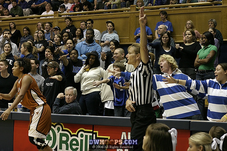 Carla Cortijo is impervious to the efforts of the Duke Pep Band