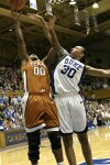 Carrem Gay (right) attempts to block Earnesia Williams